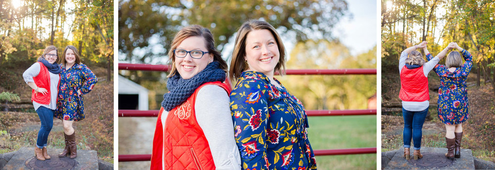 Anderson, SC Family Pictures - two sisters posing in a field 