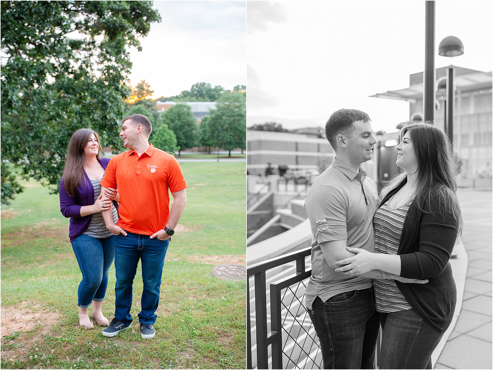 Clemson engagement pictures on campus