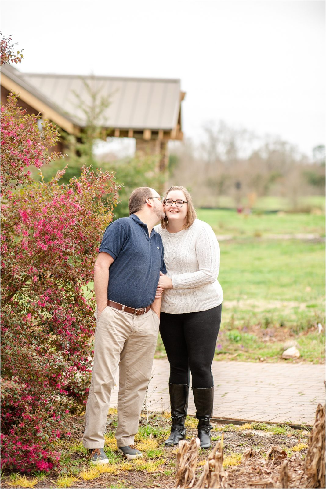 Engagement session photos in garden