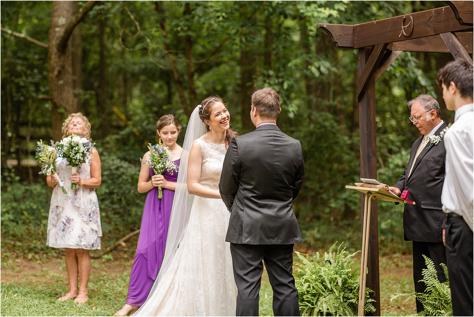 Wedding ceremony in the woods