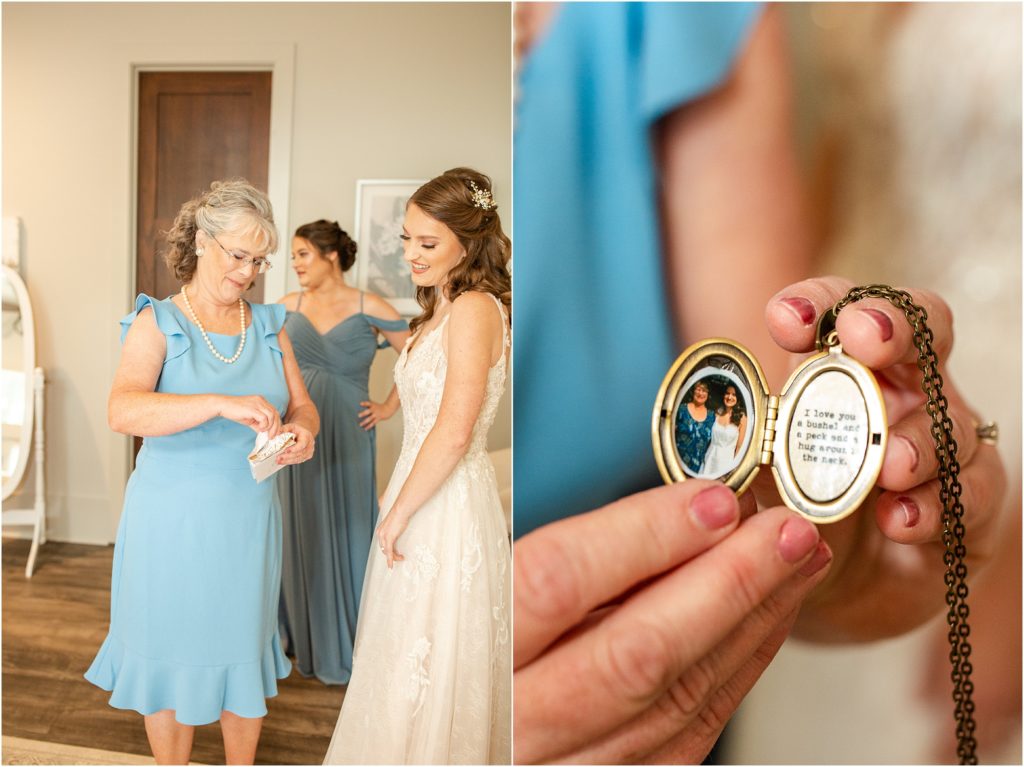 Sentimental locket worn by bride