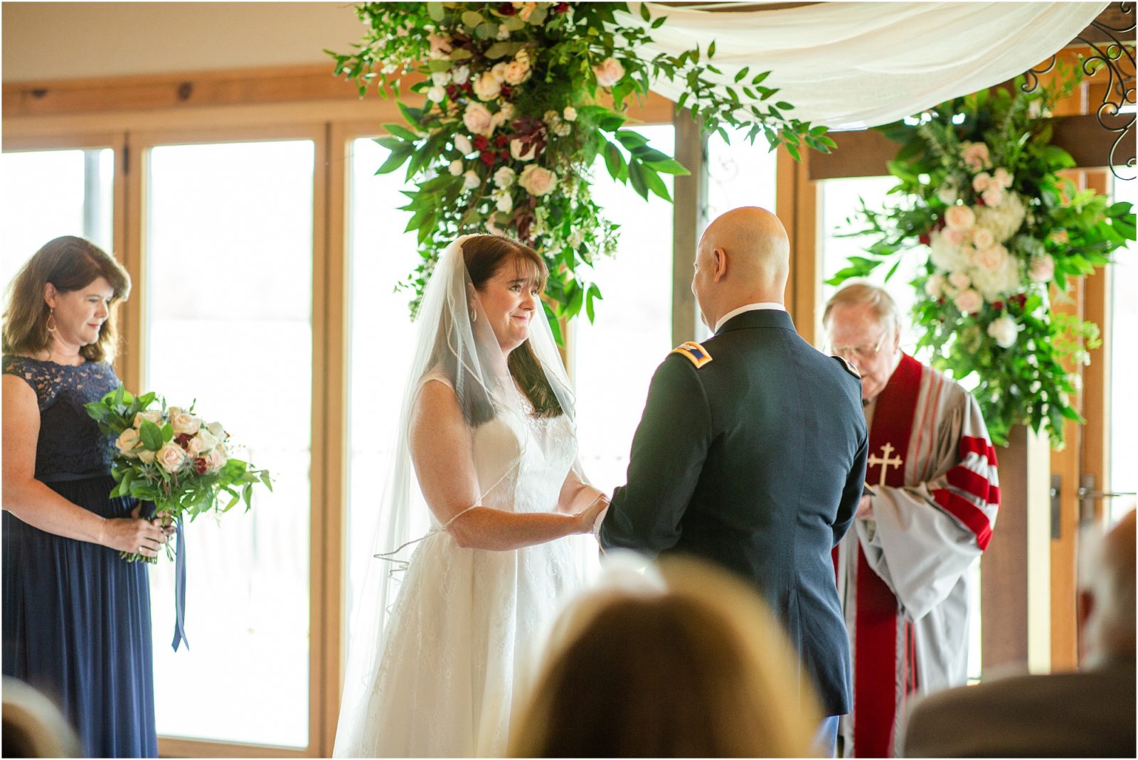 military groom marrying bride