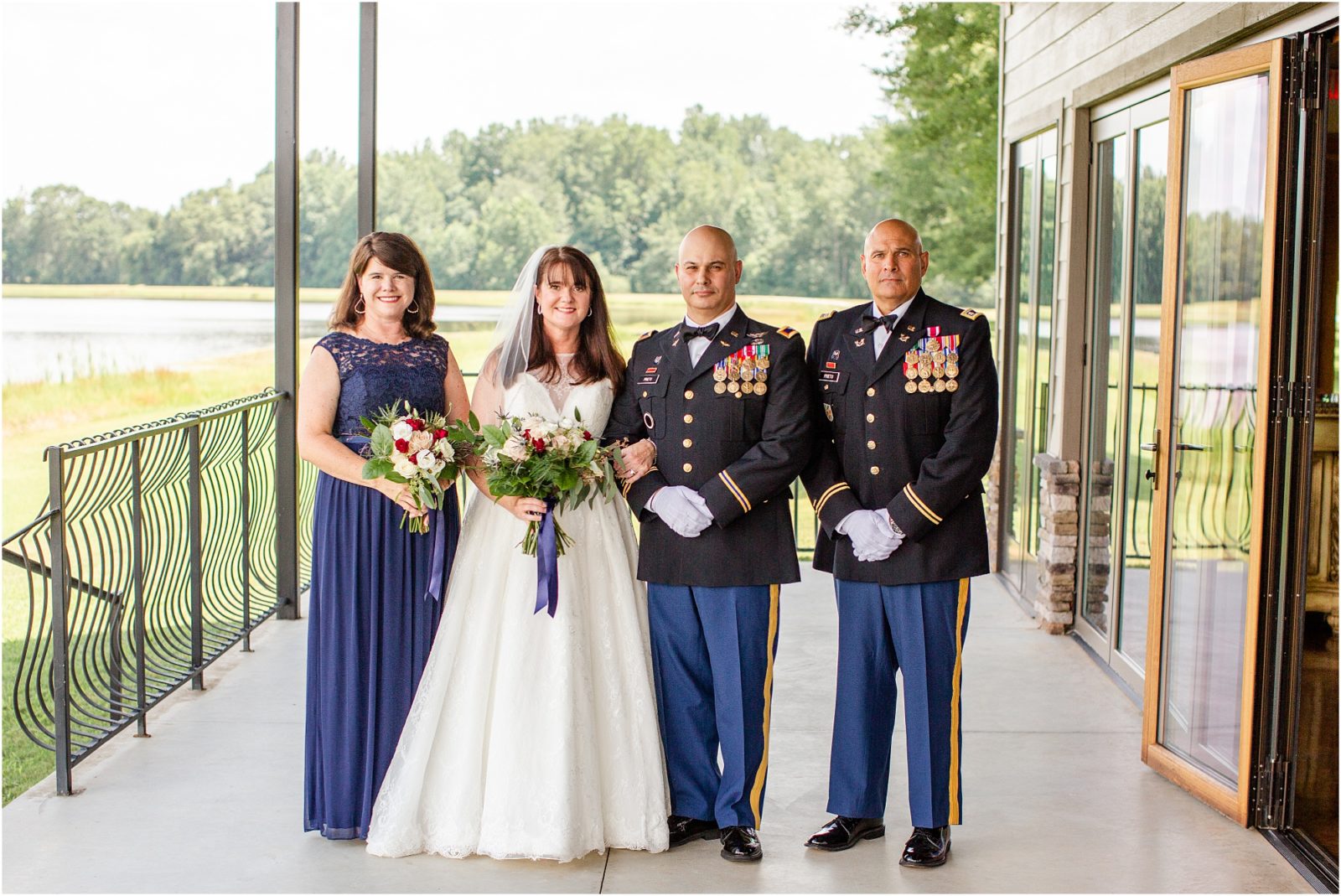military wedding posing for pictures