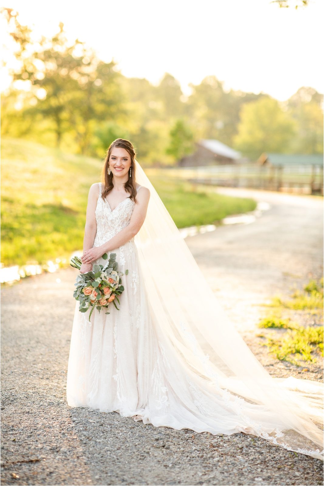 South wind ranch bride at sunset