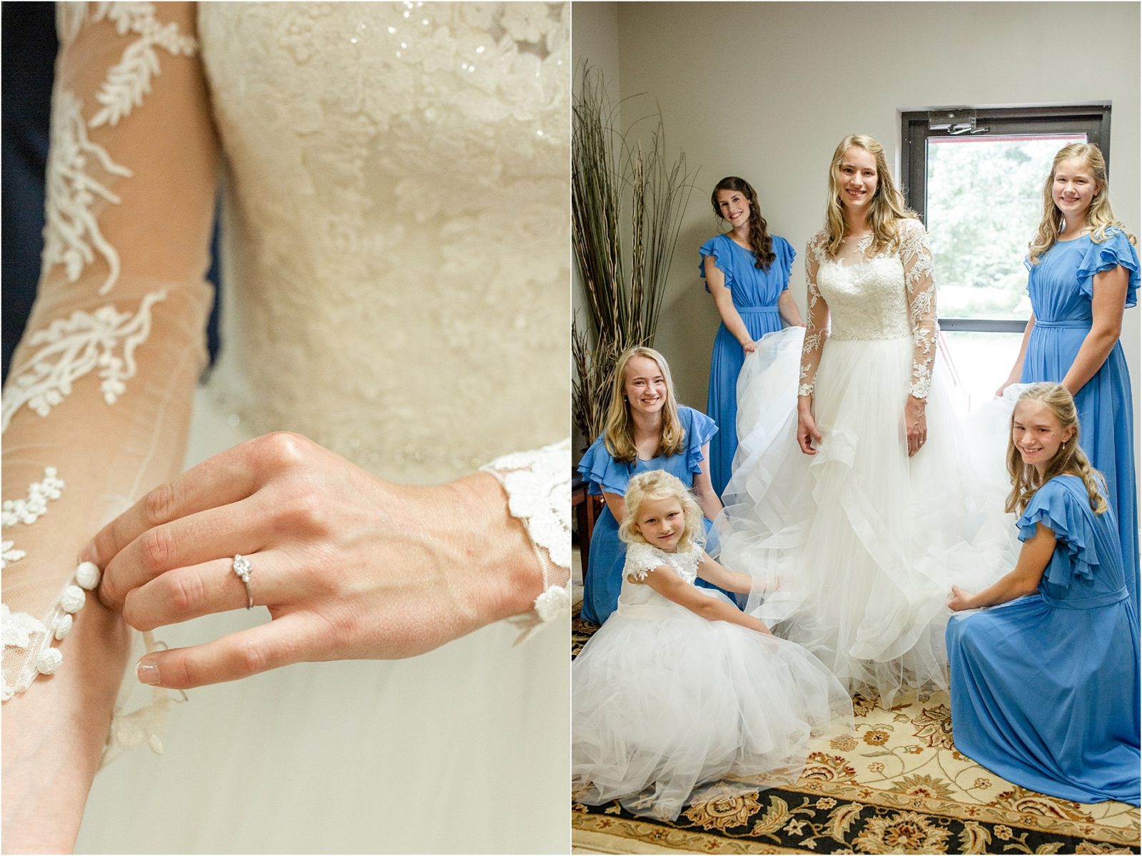 GA bride fluffing wedding dress