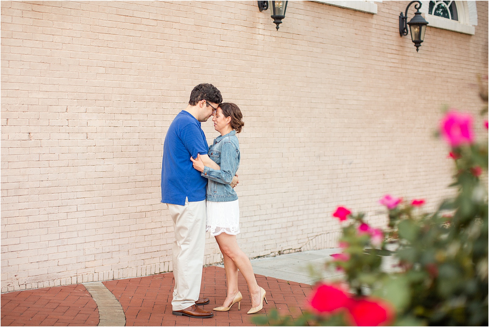 Engagement pictures in front of historic Anderson buidling