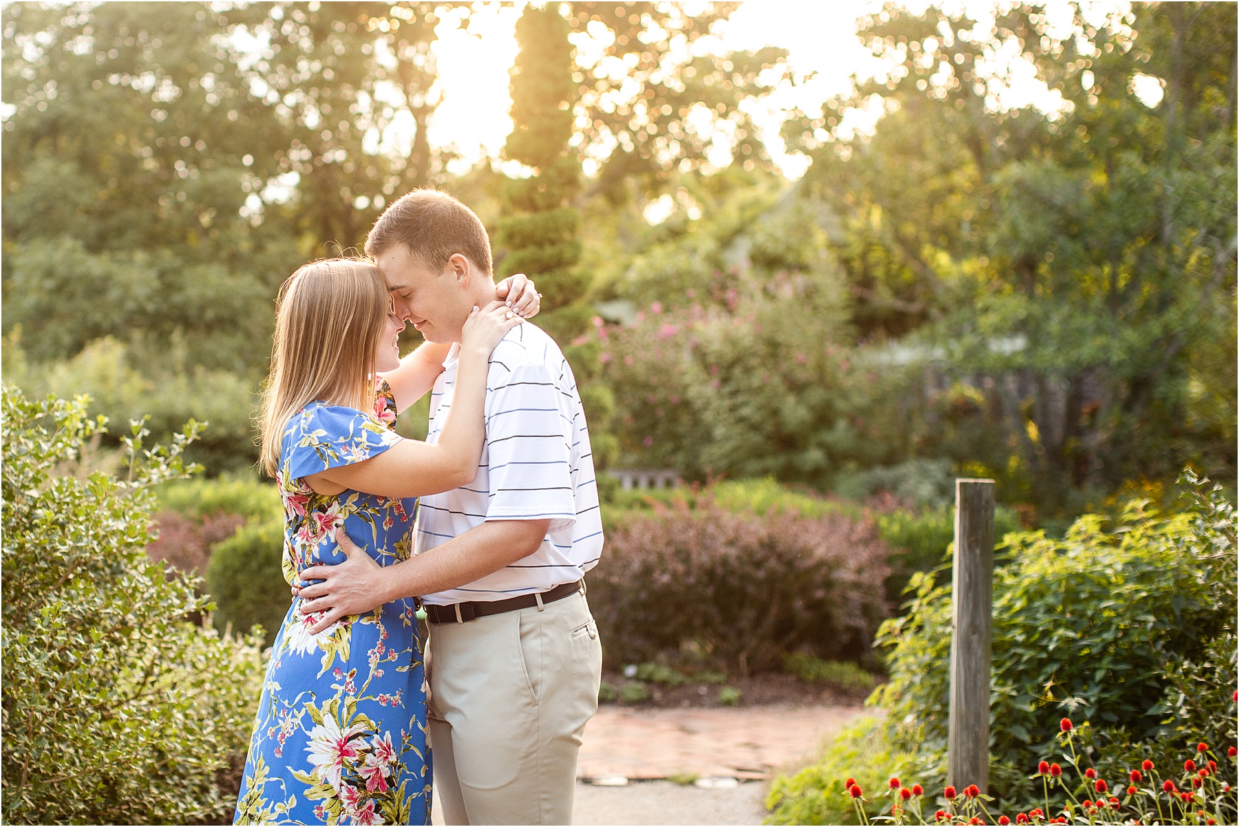 Happy couple touching foreheads with eyes closed in Kentucky