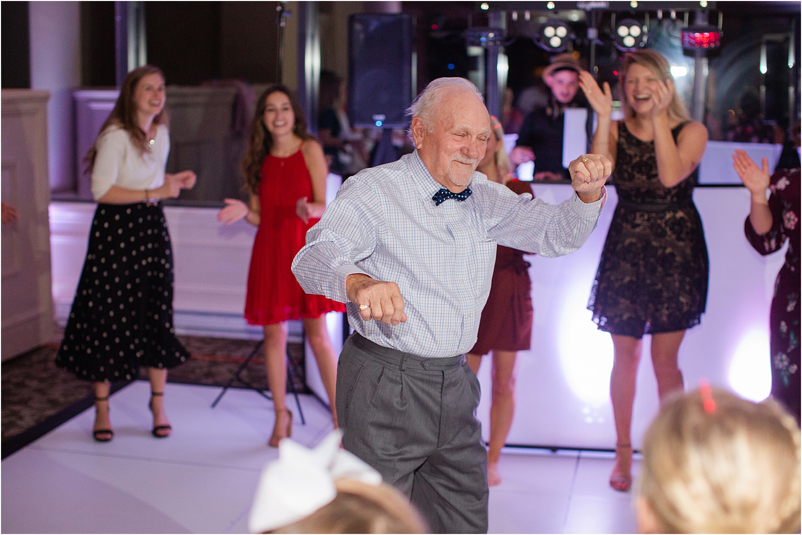 grandpa dancing on the dancefloor at a wedding
