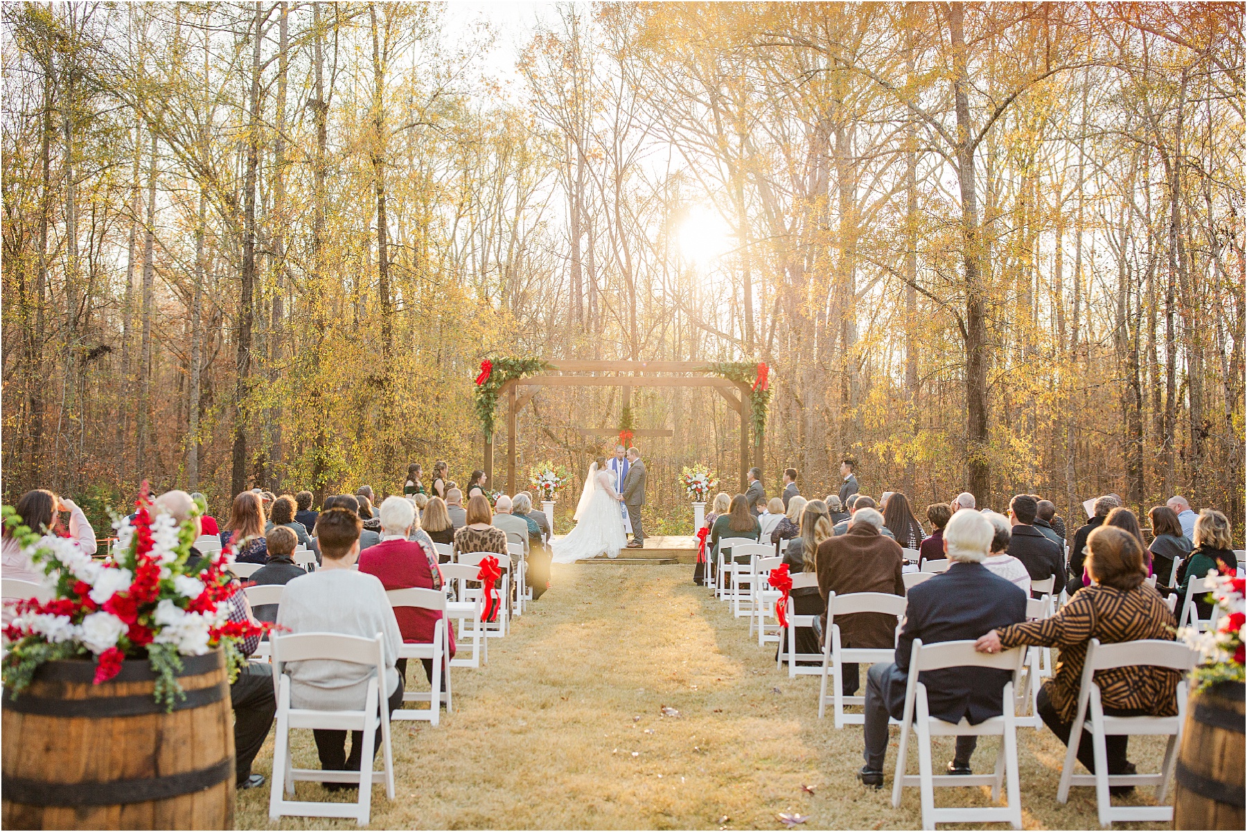 wide shot of Enchanted Acres in Greenwood ceremony spot for wedding