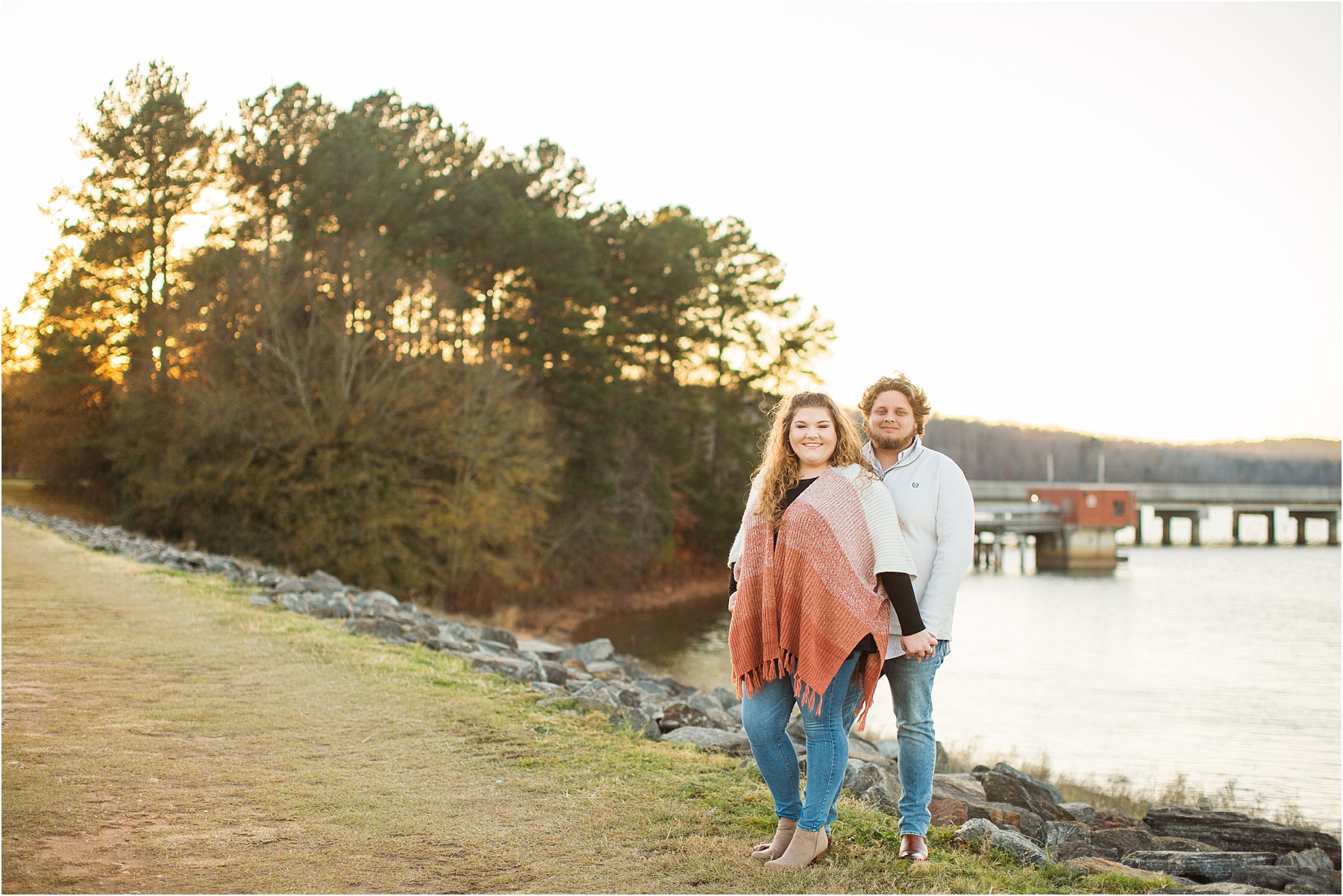 Couple in Clemson on Lake Hartwell