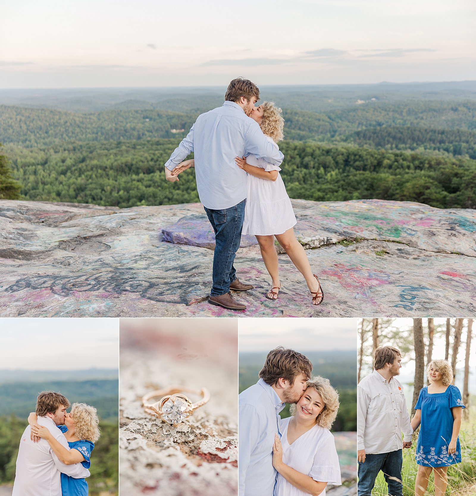 bald rock engagement session overlooking the mountains